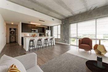 Living Area with Kitchen at South Falls Tower, Richmond, Virginia
